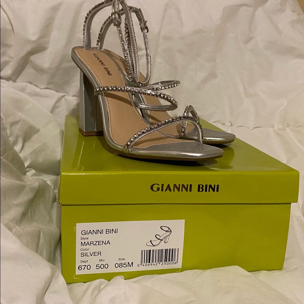 Silver Jeweled Heels - Never Worn